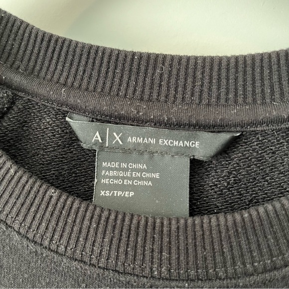 Armani Exchange Block Logo Black Crewneck Sweatshirt - Picture 4 of 5
